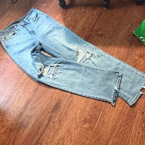 Judy Blue Light Blue Distressed Wide Leg Jeans